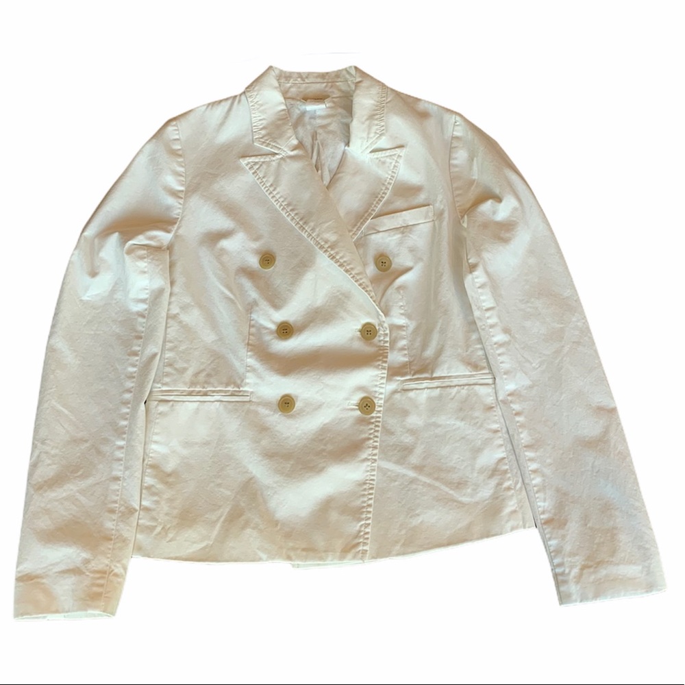 J. Crew Double Breasted Blazer in White SZ 0